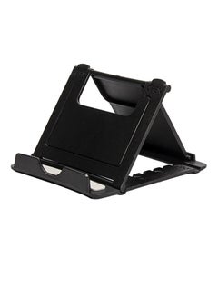 اشتري Cell Phone Stand, portable and Foldable Desk Phone Holder, Adjustable Angle Smartphone Support Tablet Stand, compact and durable Universal Desk Stand for All Mobile Smart Phone, (Black) في الامارات