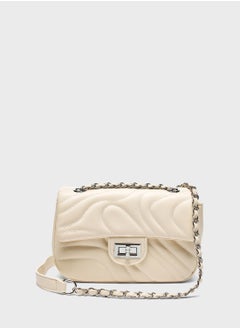 Buy Chain Detail Flap Over Crossbody in UAE