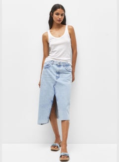 اشتري Denim asymmetric midi skirt في السعودية