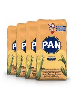 اشتري P.A.N. Yellow Corn Meal Pre-cooked Gluten Free and Kosher Flour for Arepas (2.2 lb / Pack of 4) في الامارات