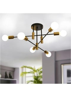 Buy Black and Gold Sputnik Chandelier,Modern 6-Light Ceiling Light Fixture for Living Room,Dining Room,Bedroom in UAE