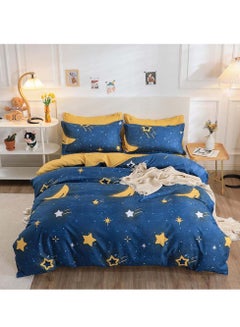 Buy 4 Pieces Bed Sheet Set Luxury Cotton Microfiber Soft Quilt Set With 1 Comforter Quilt Cover 1 Flat Sheet And 2 Pillowcases Single 2m(200*230cm) Bed in Saudi Arabia