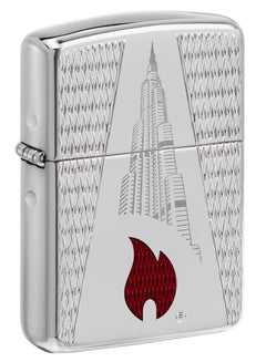 اشتري Zippo AE400612 167 Limited Edition Burj Khalifa Armor High Polish Chrome Windproof Lighter في الامارات