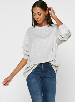 Buy Crew Neck Ribbed Cuff Sweaters in UAE