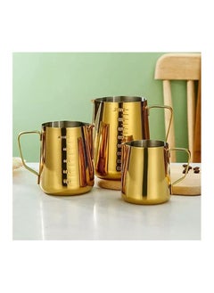 Buy Gold color stainless steel milk frother jug 350 ml in Egypt