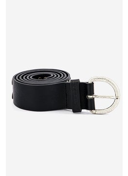 Buy Women Textured Studs Belts, Black in Saudi Arabia