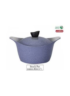 Buy Blue granite pot with lid, 28 cm, 6.15 liters in Saudi Arabia