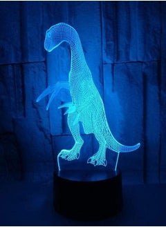 اشتري 3d domineering dinosaur light colorful gradient touch LED visual atmosphere small desk lamp remote control light creative sickle dragon Multicolor Night Light في الامارات