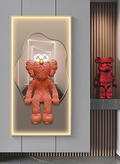 Buy KAWS Artwork Modern Canvas Paintings Sketch Poster Print Wall Art Pictures for Living Room Bedroom Home Decor with Gold Colour Frame LED Lights 40X80cm Type B in UAE