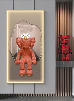 اشتري KAWS Artwork Modern Canvas Paintings Sketch Poster Print Wall Art Pictures for Living Room Bedroom Home Decor with Gold Colour Frame LED Lights 40X80cm Type B في الامارات