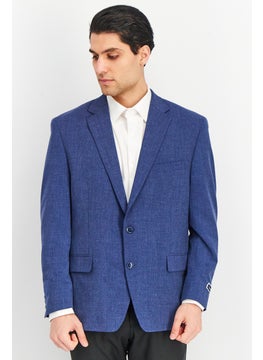 Buy Men Regular Fit Solid Blazer Jacket, Blue in Saudi Arabia