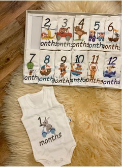 Buy A Set of 12 Barbitose for Newborns Decorated with the Names of the Months in Saudi Arabia