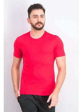 اشتري Men Solid Short Sleeve Sportswear T-shirt, Red في الامارات