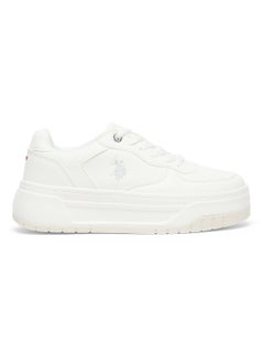 اشتري Women's White Low-Top Sneakers - Chunky Outsole With Foam Padding, Minimalist Lace-Up Design في الامارات