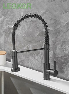 Buy Kitchen Faucet with Pull Down Sprayer Stainless Steel Single Handle Pull Out Spring Sink Faucets in Saudi Arabia