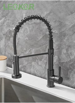 Buy Kitchen Faucet with Pull Down Sprayer Stainless Steel Single Handle Pull Out Spring Sink Faucets in Saudi Arabia