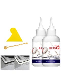 اشتري Tile Grout Paint Tile Gap Repair Filler Home Waterproof Tile Gap Refill Agent with Seam Ball and Scraper Ceramic Tile Repair Kit Filler for Shower Tile Kitchen Bathroom Floor White 2PCS في السعودية