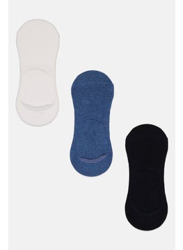 Buy Men 3 Pack Invisible Socks, Blue/ White Combo in UAE