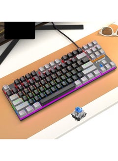 Buy FOREV FV-301 87-keys Blue Axis Mechanical Gaming Keyboard, Cable Length: 1.6m(Black Grey) in Saudi Arabia