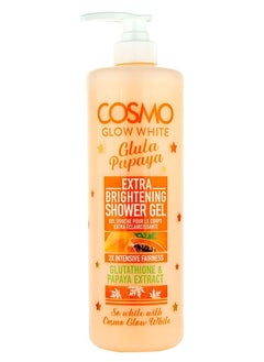 اشتري Cosmo Glow White Extra Brightening Shower Gel 1000ml, 2x Intensive Fairness, Glutathione & Papaya Extract, Gently Cleanses, Skin Care في الامارات