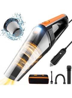 Buy Car Vacuum, Portable Car Vacuum Cleaner High Power 8000pa/100w/Dc12v, 16.4ft Corded Handheld Car Vacuum with LED Light, Deep Detailing Cleaning Kit of Car Interior with Dry for Men/Women in Saudi Arabia
