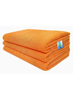 اشتري Microfiber Hair & Face Care Towel Set Of 3 Piece 40X60 Cms 340 Gsm (Orange). Super Soft & Comfortable Quick Drying Ultra Absorbent In Large Size. في الامارات