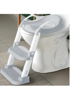 اشتري Potty Training Ladder - Soft Cushioned Seat, Adjustable Height, Collapsible, Non-Slip with Splash Guard في الامارات