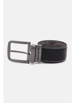 اشتري Men Leather Reversible Buckle Belt, Brown/Black في الامارات