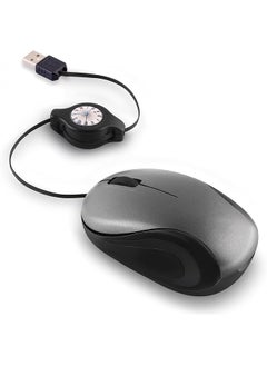 Buy Usb Wired Mini Mouse Computer Mouse Compact Portable Small Travel Mice With Retractable Cable Corded Mouse For Computers And Laptops Gray in Saudi Arabia