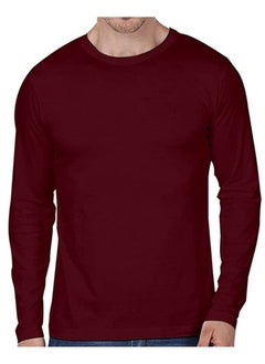 اشتري Burgundy Basic sleeve T-shirt في مصر