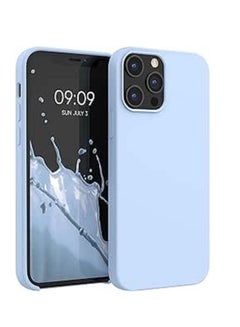 Buy Compatible with iPhone 12 Pro Max Case 6.7”, Slim Liquid Silicone 3 Layers Full Covered Soft Gel Rubber Case Cover 6.7 inch-Light Blue in Egypt