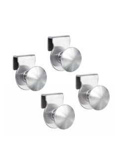 اشتري Glass Door Handle, 4 Pcs Stainless Steel Handle, No Drilling Door Clips Clamps Pulls Handles Knobs for Glass 5-8mm Showcase Furniture Glass Cabinets Drawer في السعودية