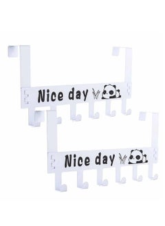 Buy Over the Door Hanger with 6 Hooks, 2 Pack, 36CM Metal Door Hooks Rack for Hanging Towels, Clothes, Bags and Robes, Ideal for Bathroom Bedroom and Kitchen in UAE