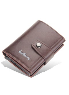 Buy New BAELLERRY Men's RFID Blocking Metal Aluminum Alloy Card Holder Wallet with Auto Pop-up Card Slots in Saudi Arabia