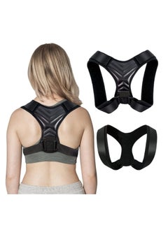 Buy Back Correction Strap Adjustable Posture Corrector Spine Straightener for Relief of Neck Shoulder Pain Develop Good Seated Standing for Men Women Elderly Teens (1PCS Black M) in Saudi Arabia