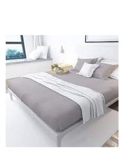 Buy Cotton Solid Bed sheet 140 cm - grey in Egypt