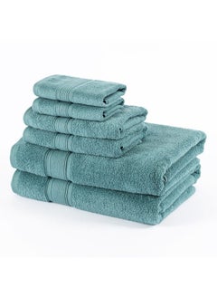 Buy Broyhill 6-Pack Towel Set, Teal - 435 Gsm in UAE