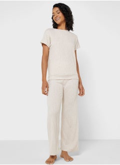 Buy Ribbed Pyjama Pant Set in Saudi Arabia