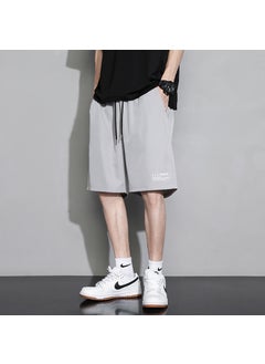 اشتري Summer Ice Silk Quick-Dry Basketball Shorts silver gray في الامارات