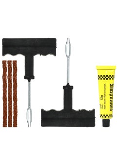 Buy Tire Repair Kit for Cars and Motorcycles - 6-Piece Quick Repair Set with Rubber Strips in Saudi Arabia