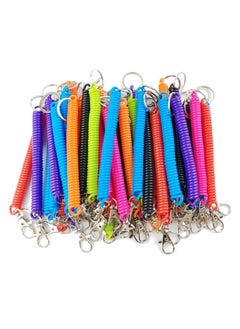 Buy Retractable Coil Spring Keychains, 14 Pcs Spiral Elastic Cord Coil Keychain Strap Theftproof Anti-lost Stretch Cord Safety Key Ring with Metal Lobster Clasp for Keys Wallets Cellphone (7 Colors) in Saudi Arabia