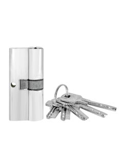 Buy Cylinder Brass Iron Body Door Lock With Key 70MM Silver in UAE