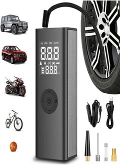 Buy Air Compressor Portable Tyre Inflator,25mm Cylinder Strong &Cordless Air Pump with 7800mAh Battery&Digital Display and LED Light 150PSI Electric Tire Inflator for Car Bike Truck Motorcycle Ball in Saudi Arabia