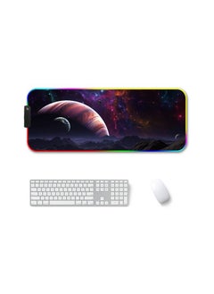 اشتري 300x800x4mm F-01 Rubber Thermal Transfer RGB Luminous Non-Slip Mouse Pad(Vast Starry Sky) في السعودية