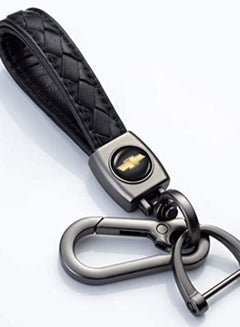 Buy KASTWAVE Genuine Leather Car Logo Keychain for Chevrolet Car, Business Key Chain Suit Alloy Metal Chain Keyring Styling Decoration Accessories Keyring with Logo Gift for Women and Men (Black) in UAE
