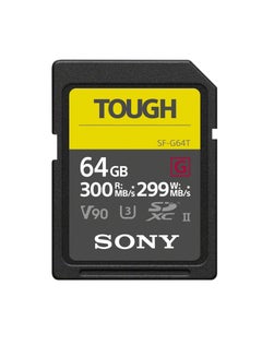 Buy Sony Tough High Performance 64GB SDXC UHS-II Class 10 U3 Flash Memory Card with Blazing Fast Read Speed up to 300MB/s (SF-G64T/T1) in UAE