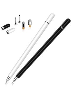 Buy Stylus for iPad (2 Pcs), Magnetic Disc Universal Stylus Pens Touch Screens for Apple/iPhone/Ipad pro/Mini/Air/Android/Microsoft/Surface All Capacitive Touch Screens - Black/White in UAE