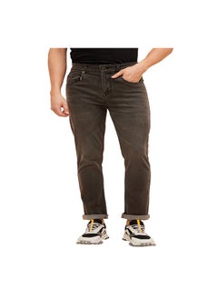 اشتري Men Mid Rise Straight Fit Light Fade Whiskers Stretchable Jeans في الامارات