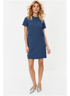 Buy Indigo Pocket Look Waist Open/Skater Mini Smart Crepe Dress TWOSS23EL01802 in Egypt