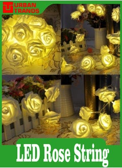 Buy 20-Piece LED Rose String Light With Clear Cable And Battery Box in Saudi Arabia